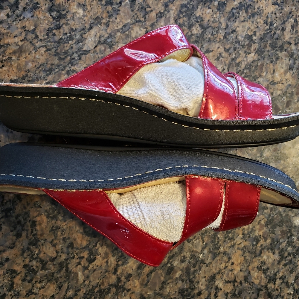 Shiney Red Alegria Sandals - Picture 2 of 8